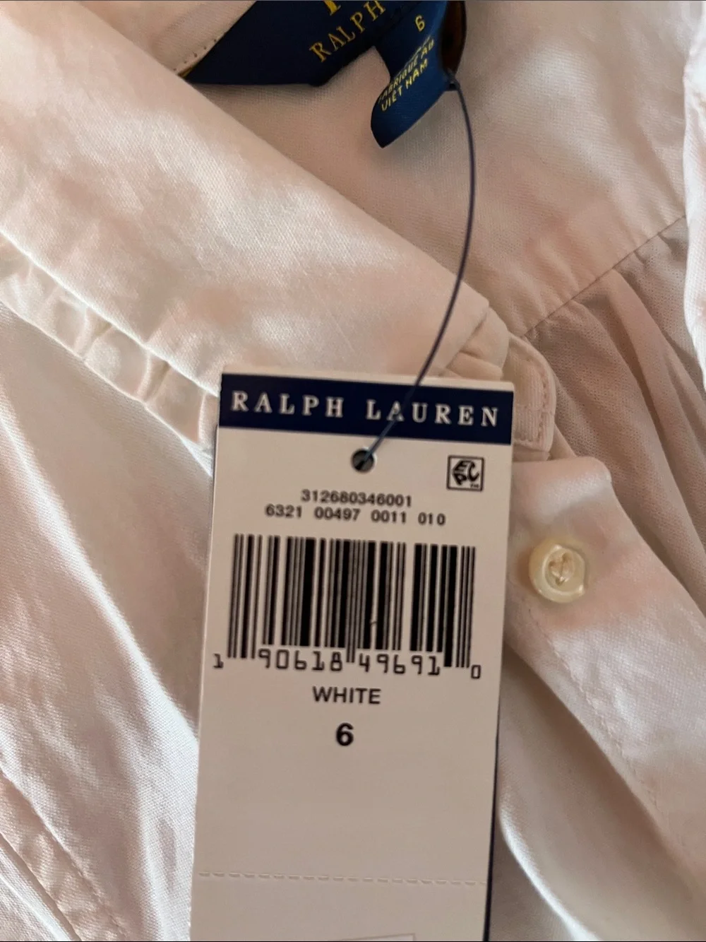 Polo by Ralph Lauren Off White Short-Sleeve Button-Down Shirt